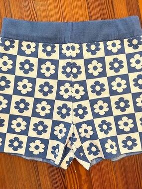 Checkered and Floral High Waist Shorts